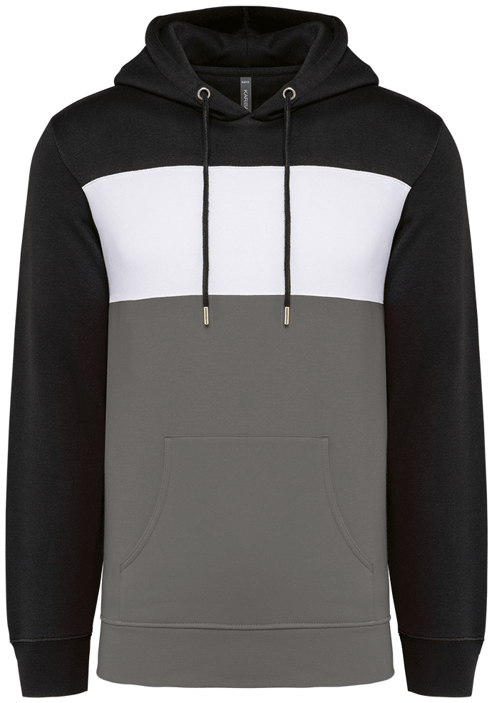 K4016 – Unisex hoodie gestreept driekleurig 464277