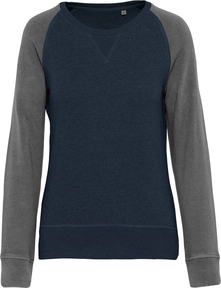 k492 – Dames duotone sweater met raglan mouwen 463984