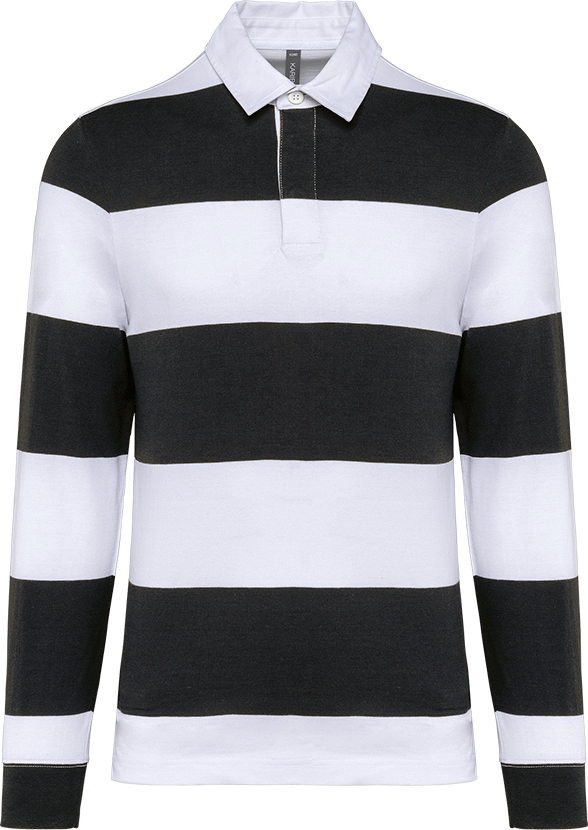 K285 – Unisex polo gestreept met lange mouwen 463209