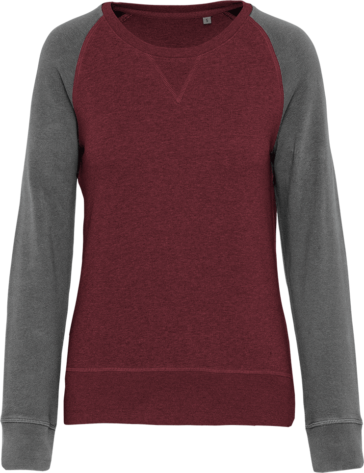 k492 – Dames duotone sweater met raglan mouwen 463964