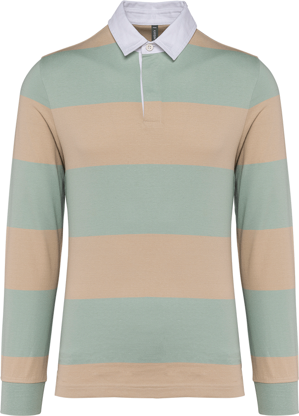 K285 – Unisex polo gestreept met lange mouwen 463191