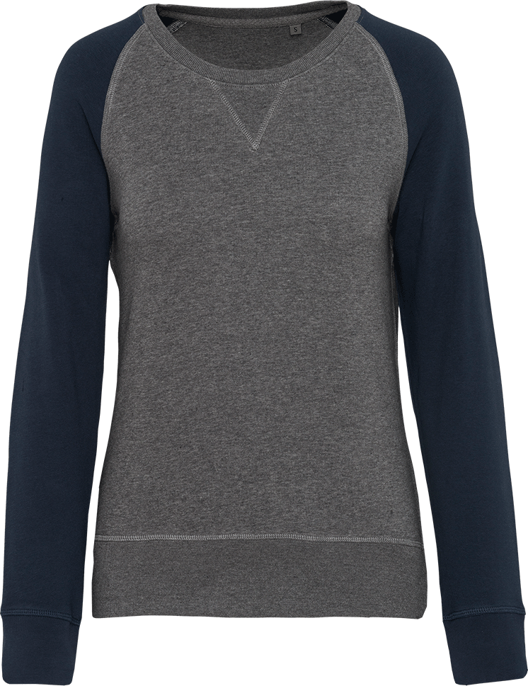 k492 – Dames duotone sweater met raglan mouwen 463971