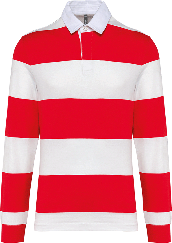 K285 – Unisex polo gestreept met lange mouwen 463196