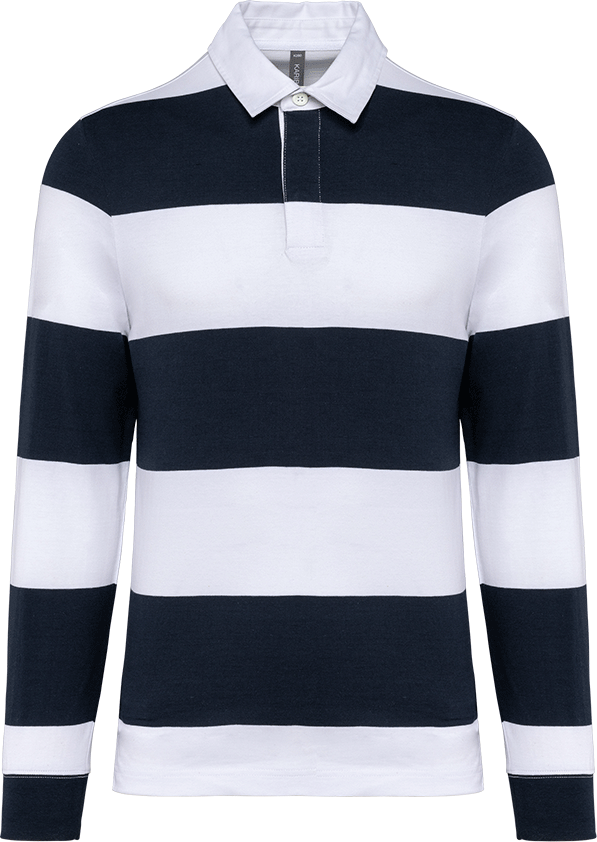 K285 – Unisex polo gestreept met lange mouwen 463204