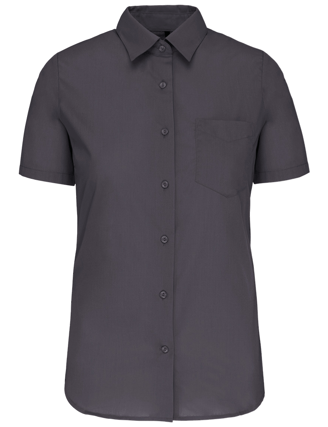 K548 – Polykatoen damesblouse popeline korte mouwen 465804