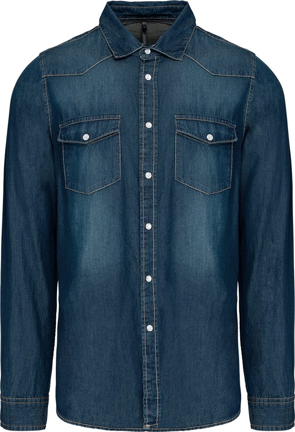 K519 – Heren overhemd donker denim 465750