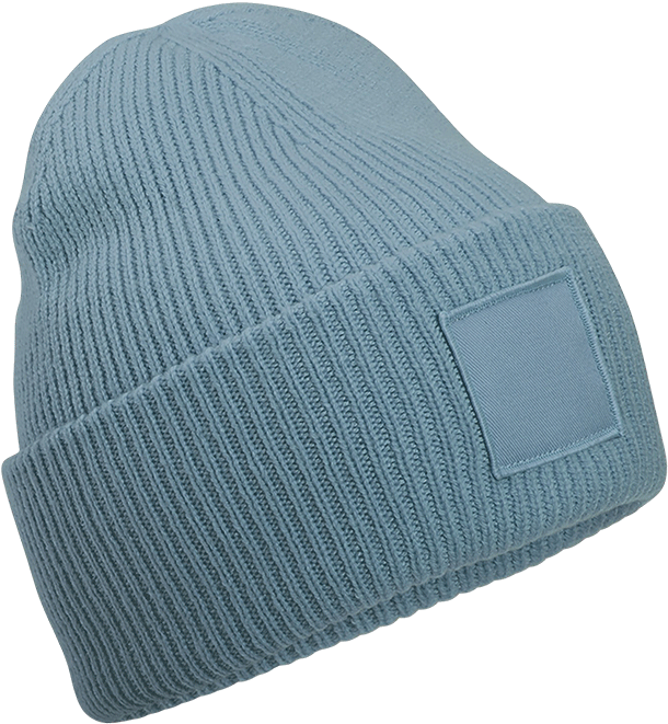 B336R – Geribbelde muts extra dik met vierkante patch 465542