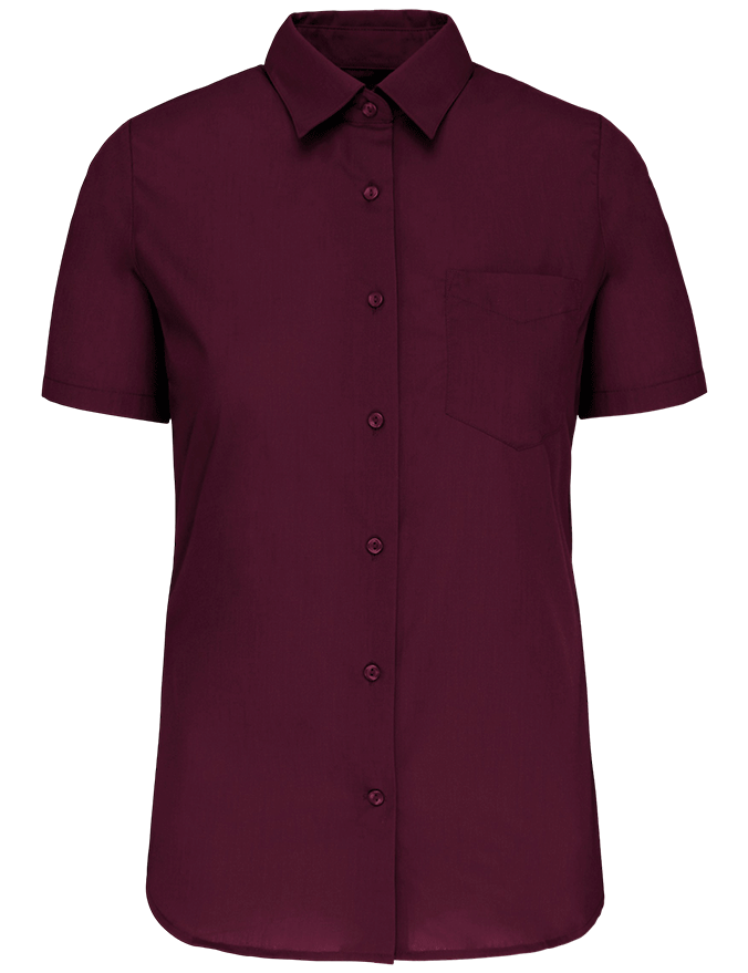 K548 – Polykatoen damesblouse popeline korte mouwen 465806
