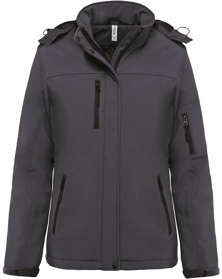 K651 – Gewatteerde softshell damesparka met capuchon 465881