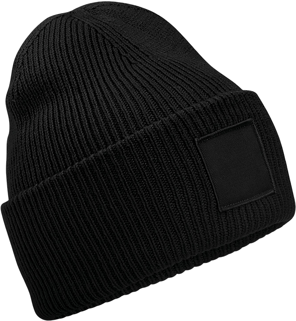 B336R – Geribbelde muts extra dik met vierkante patch 465544