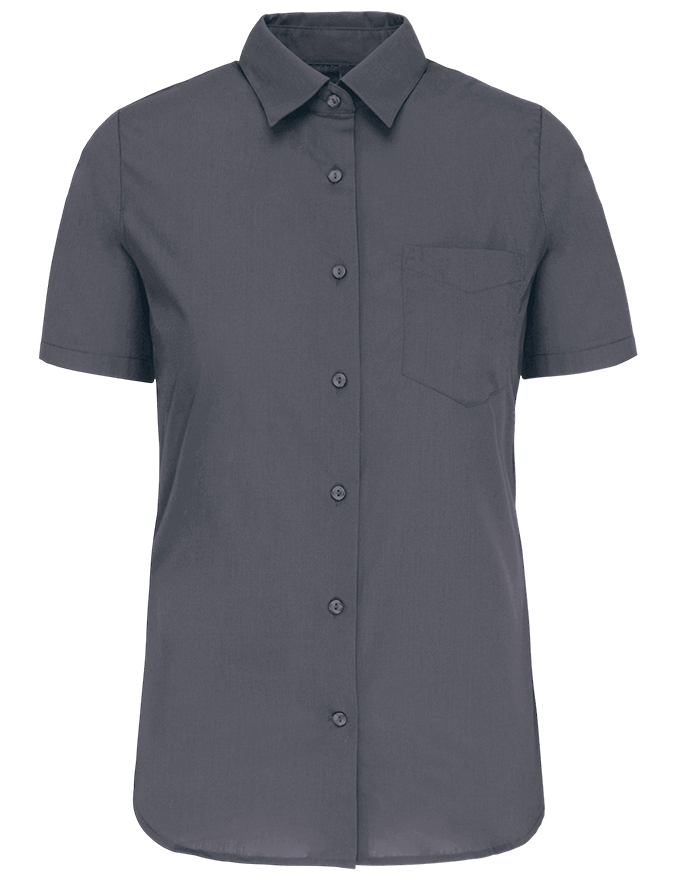 K548 – Polykatoen damesblouse popeline korte mouwen 465808