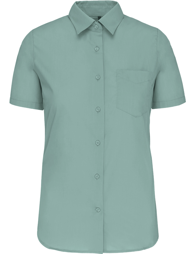 K548 – Polykatoen damesblouse popeline korte mouwen 465811