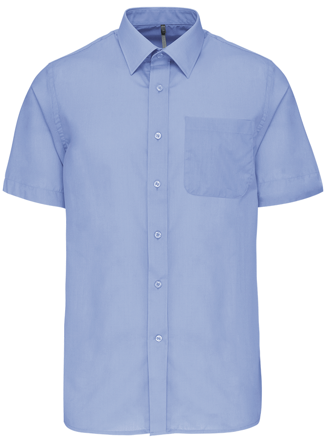 K551 – Polykatoen heren overhemd popeline korte mouwen 465871