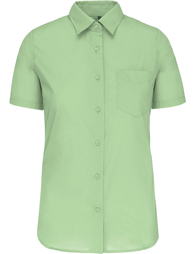 K548 – Polykatoen damesblouse popeline korte mouwen 465813