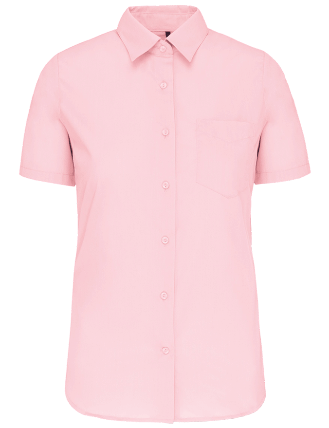 K548 – Polykatoen damesblouse popeline korte mouwen 465814