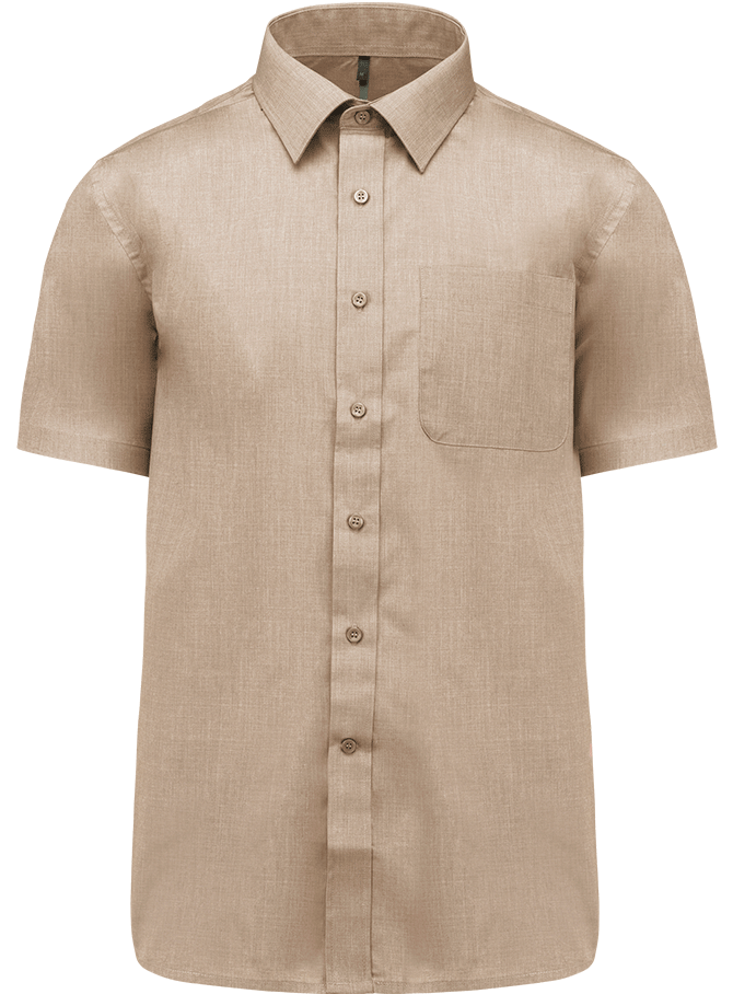 K551 – Polykatoen heren overhemd popeline korte mouwen 465874