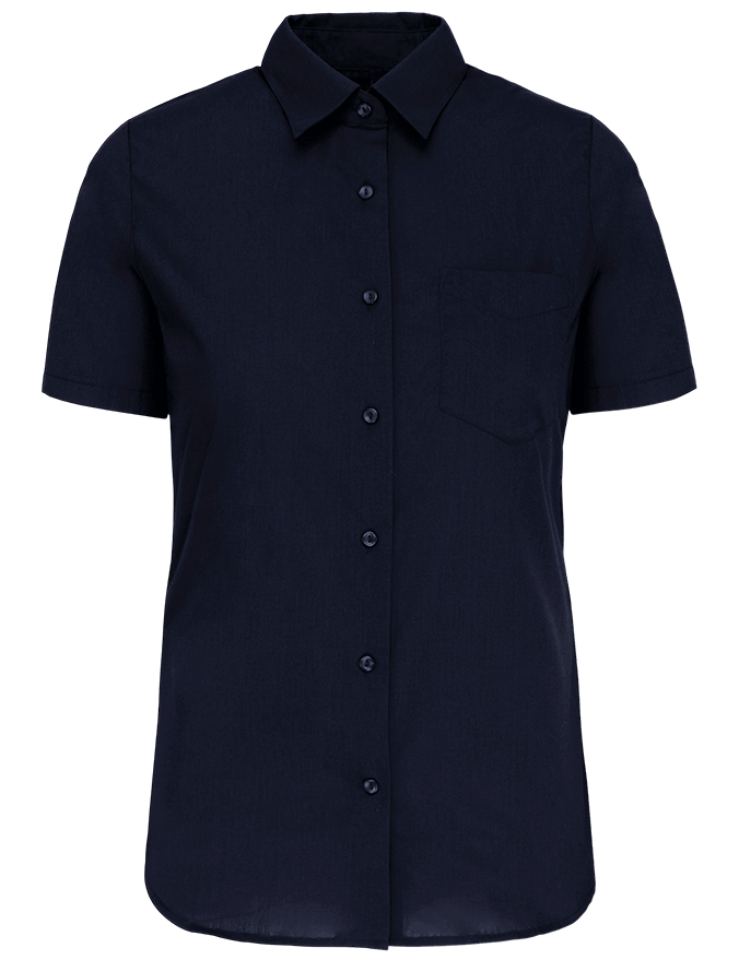 K548 – Polykatoen damesblouse popeline korte mouwen 465816