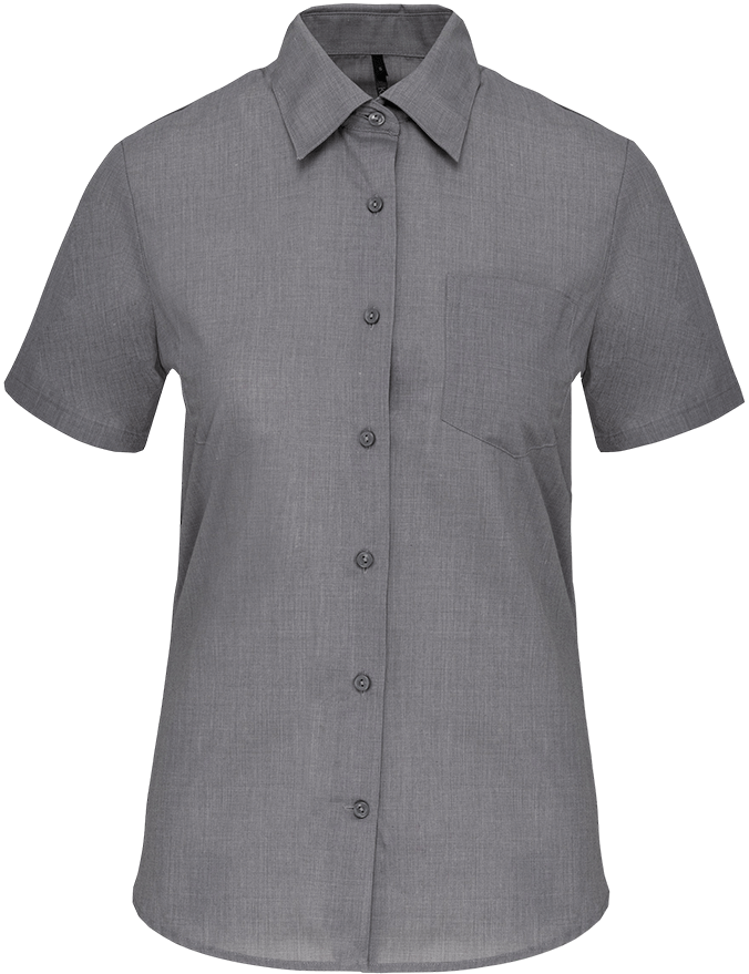 K548 – Polykatoen damesblouse popeline korte mouwen 465817