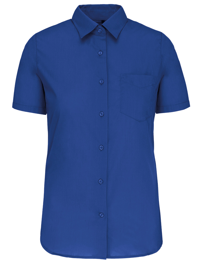 K548 – Polykatoen damesblouse popeline korte mouwen 465818