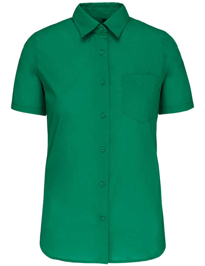 K548 – Polykatoen damesblouse popeline korte mouwen 465820