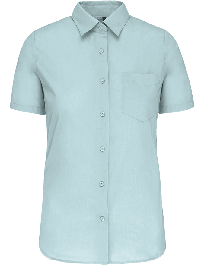 K548 – Polykatoen damesblouse popeline korte mouwen 465821