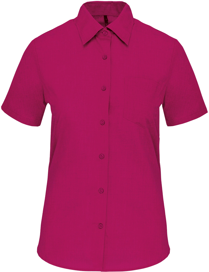 K548 – Polykatoen damesblouse popeline korte mouwen 465792