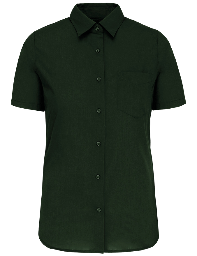 K548 – Polykatoen damesblouse popeline korte mouwen 465793