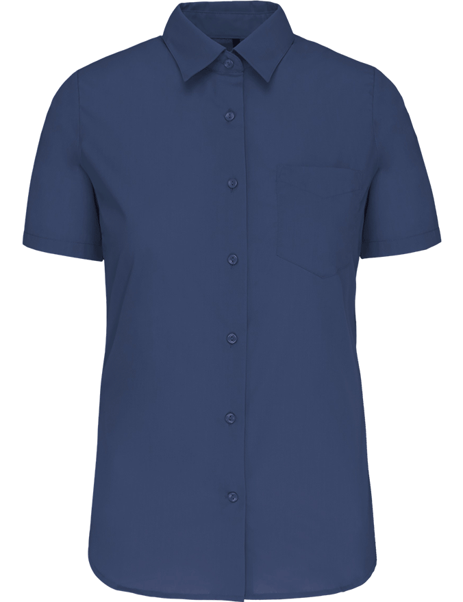 K548 – Polykatoen damesblouse popeline korte mouwen 465794