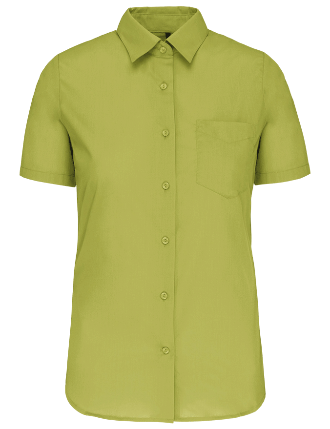 K548 – Polykatoen damesblouse popeline korte mouwen 465797