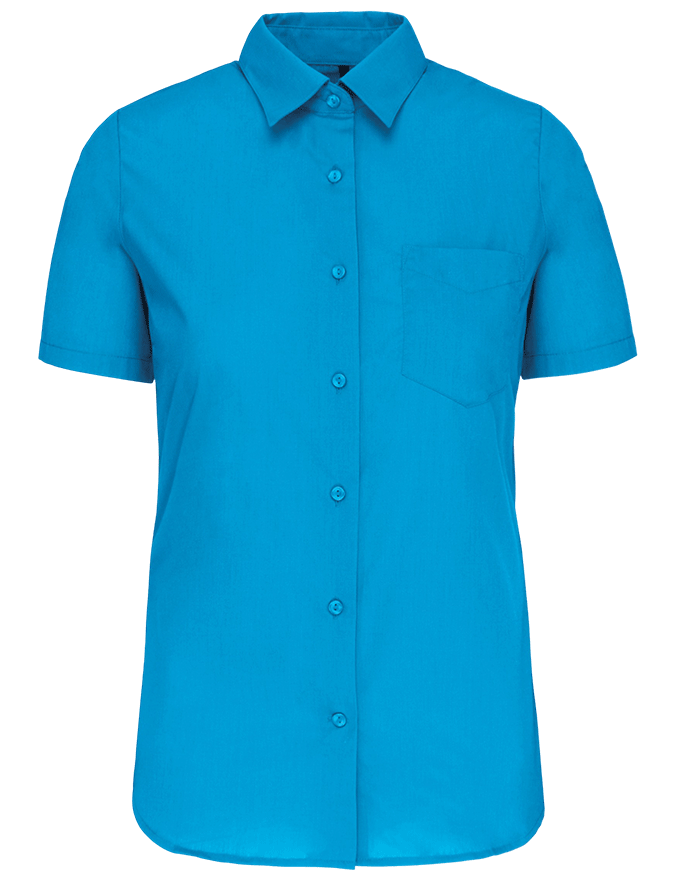 K548 – Polykatoen damesblouse popeline korte mouwen 465799