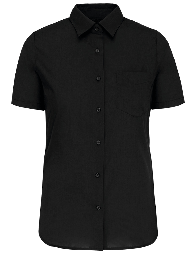 K548 – Polykatoen damesblouse popeline korte mouwen 465801