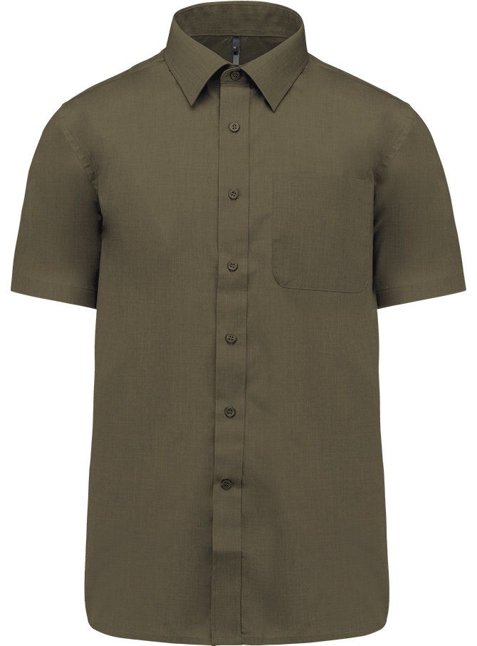 K551 – Polykatoen heren overhemd popeline korte mouwen 465861