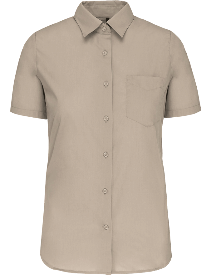 K548 – Polykatoen damesblouse popeline korte mouwen 465802