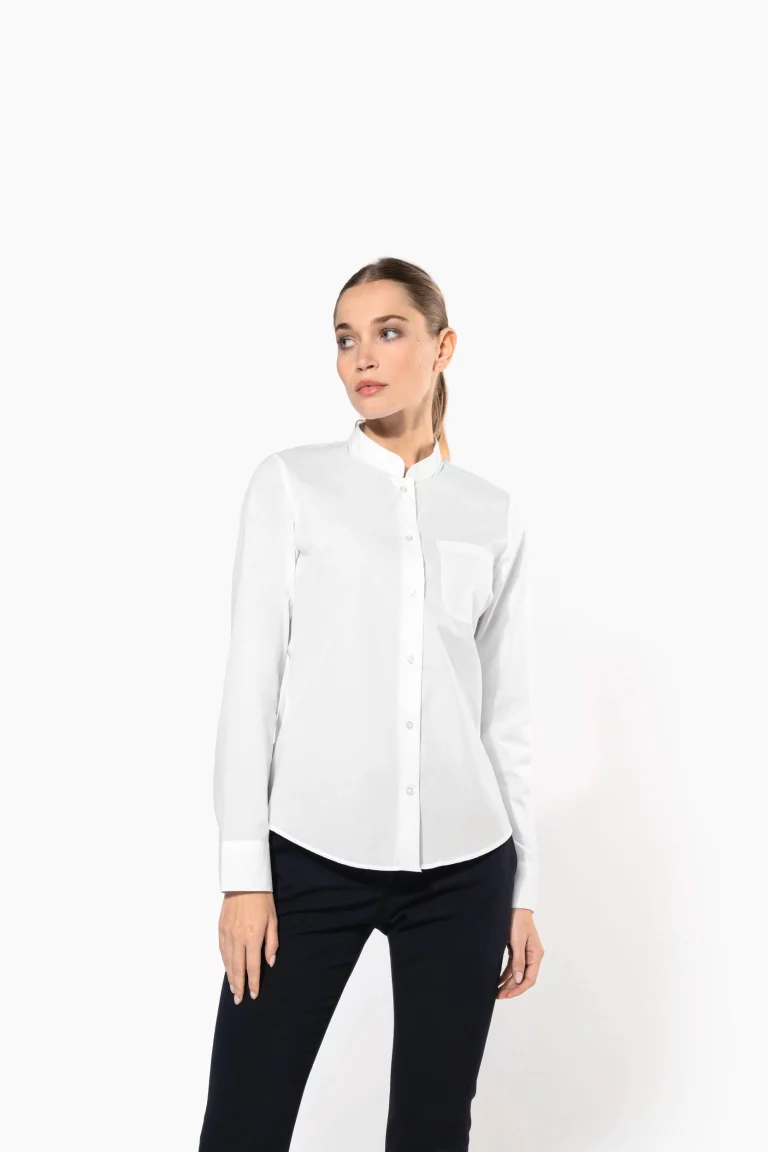 k514 - damesblouse met mao kraag -