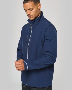 pa323 - unisex softshell jas afritsbare mouwen 3-laags -