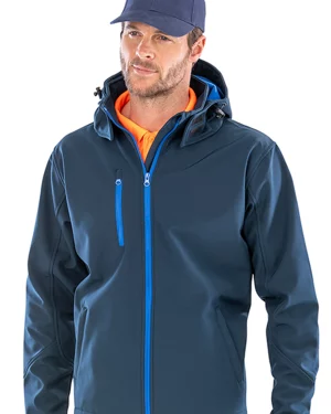 r230m - core heren softshell jas 3-laags met capuchon -