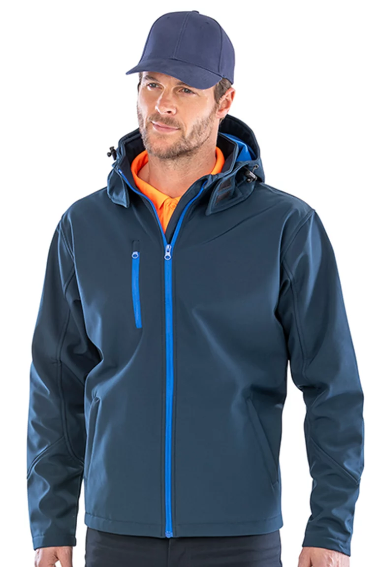 r230m - core heren softshell jas 3-laags met capuchon -