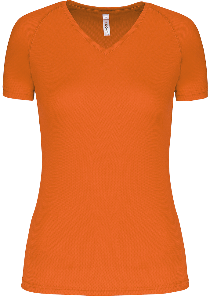 PA477 – Dames sportshirt korte mouwen V-hals 466593