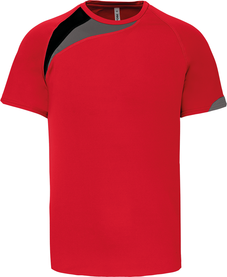 PA437 – Kinder sportshirt met contrasterend inzetstuk 466469