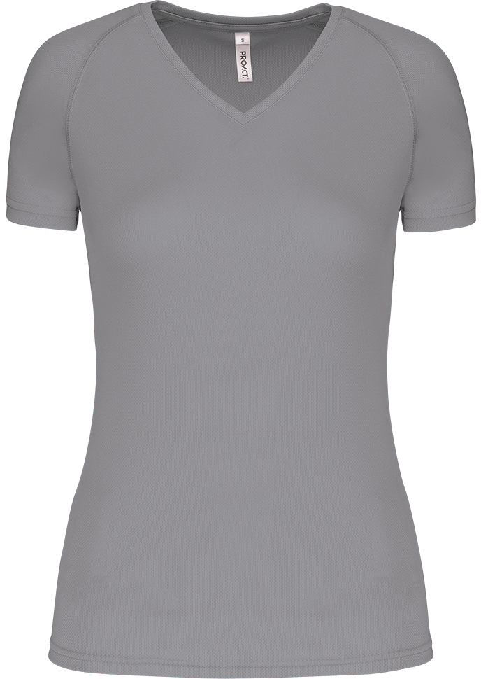 PA477 – Dames sportshirt korte mouwen V-hals 466594