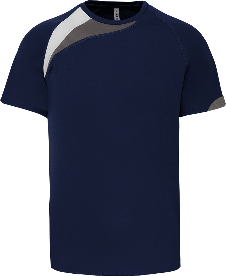 PA437 – Kinder sportshirt met contrasterend inzetstuk 466470