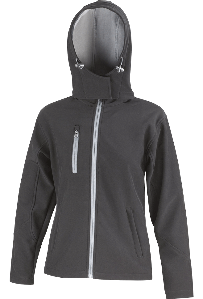R230F – Core dames softshell jas 3-laags met capuchon 466828