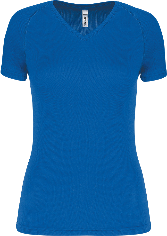 PA477 – Dames sportshirt korte mouwen V-hals 466596