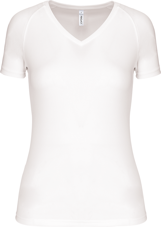 PA477 – Dames sportshirt korte mouwen V-hals 466597