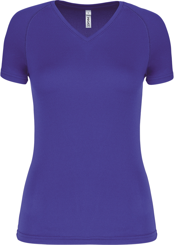 PA477 – Dames sportshirt korte mouwen V-hals 466583