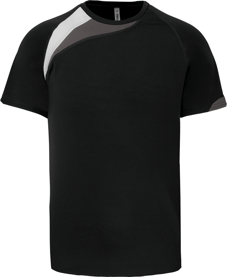 PA437 – Kinder sportshirt met contrasterend inzetstuk 466462