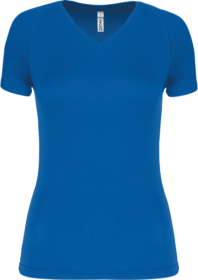 PA477 – Dames sportshirt korte mouwen V-hals 466584