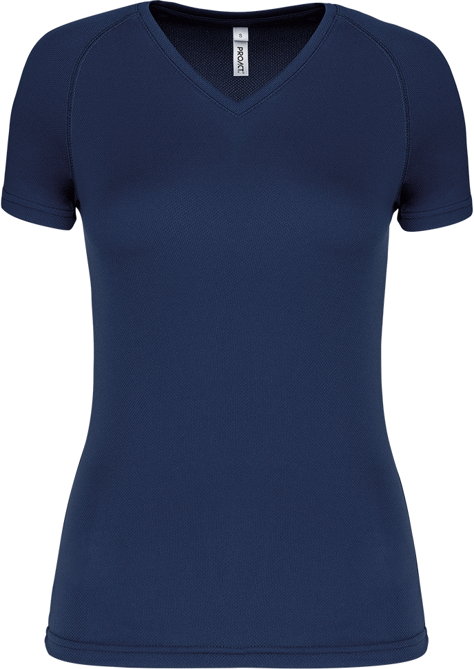 PA477 – Dames sportshirt korte mouwen V-hals 466585