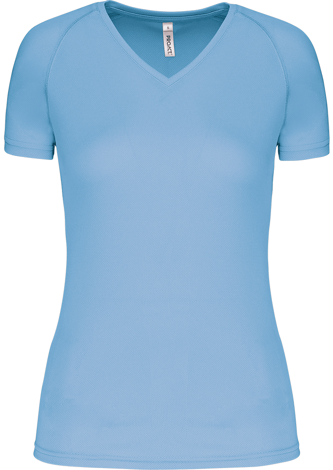 PA477 – Dames sportshirt korte mouwen V-hals 466586