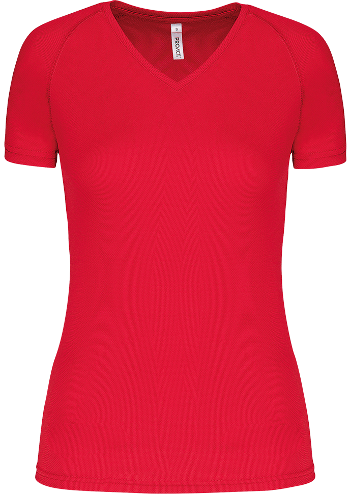 PA477 – Dames sportshirt korte mouwen V-hals 466587